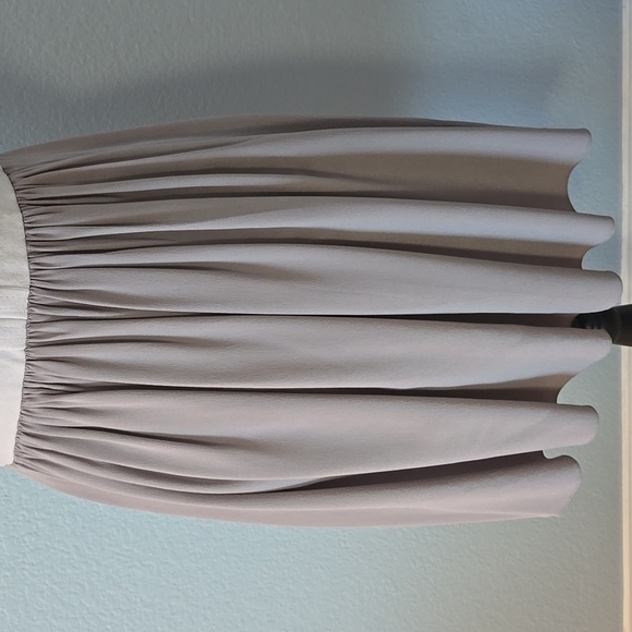 REBECCA TAYLOR Silk Pleated W/ Viscose Blend Top V Neck Midi Dress Gray Sz Small - Picture 3 of 13